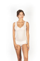 EGI 1417 WoolSilk White Ribbed Tank