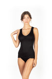 EGI 1417 WoolSilk Black Ribbed Tank