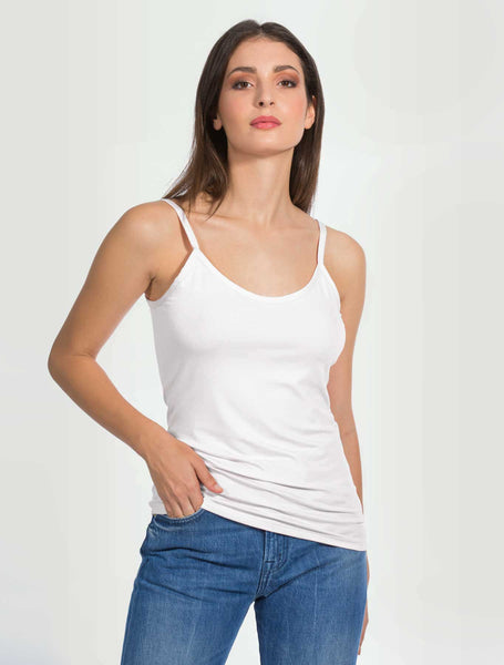EGI 2130 MircoModal White Singlet Top