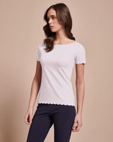 EGI 3142 Cotton/Elastan White Short Sleeve Top