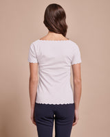 EGI 3142 Cotton/Elastan White Short Sleeve Top