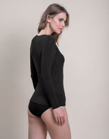 EGI 5229 Cashmere/Modal Black Long Sleeve Top