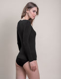 EGI 5229 Cashmere/Modal Black Long Sleeve Top