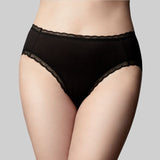 The Knicker - Cotton Black Hi Cut brief