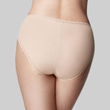 The Knicker - Cotton Nude Hi Cut brief