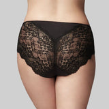 The Knicker - Precision Lace Black Hi Cut brief