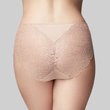The Knicker - Precision Lace Nude Hi Cut brief