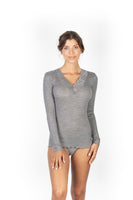 EGI 303 Grey MicroWool Ribbed Long Sleeve Top